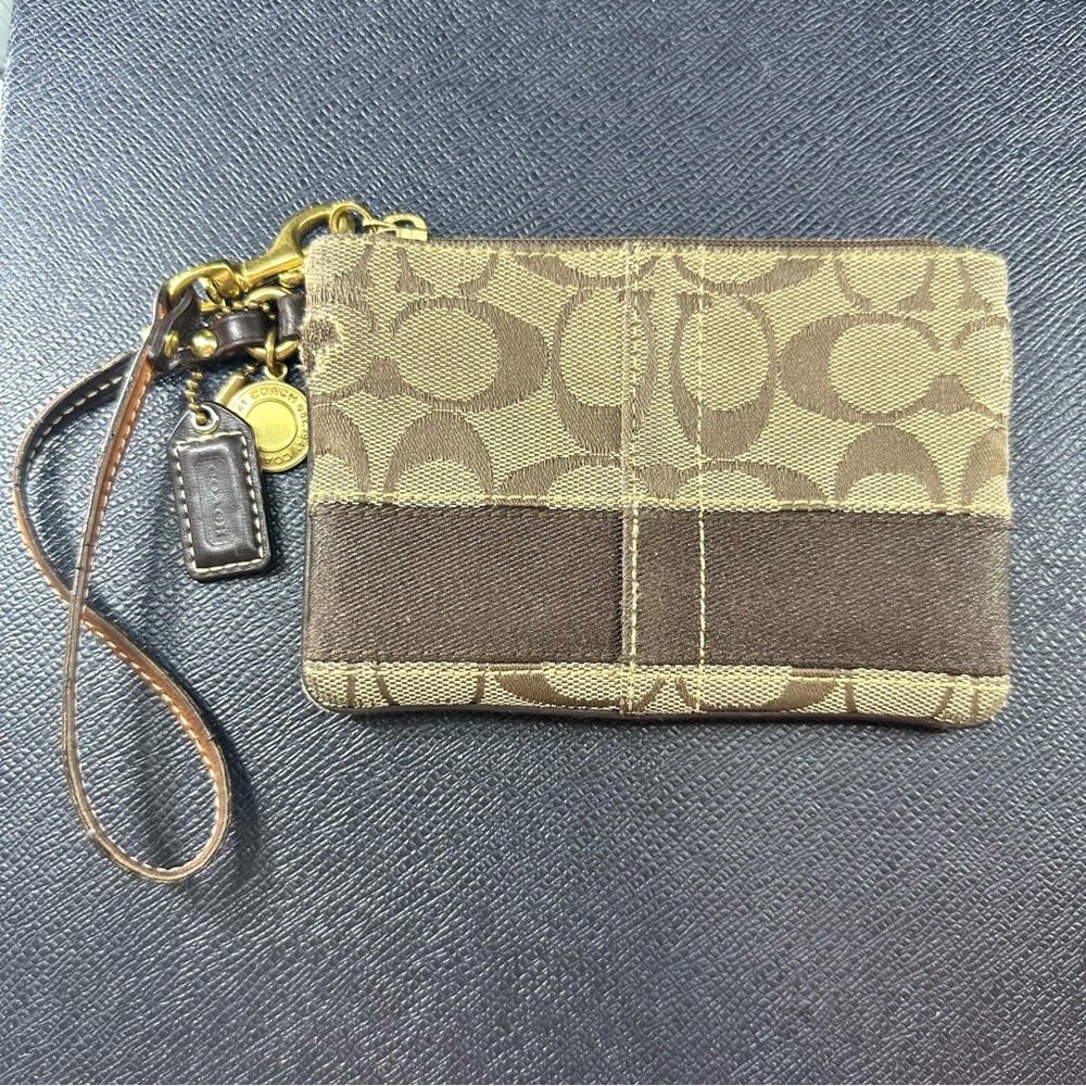 COACH signature canvas wristlet